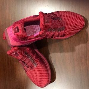 Pink Nike sneakers w satin/ribbons